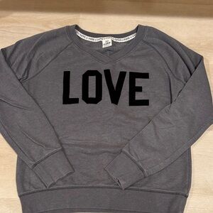 Victoria's Secret Gray Sweatshirt with White Trim